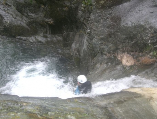  Natural slide in canyoning